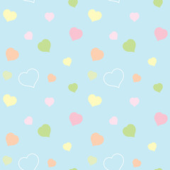 Seamless heart pattern background, Vector hearts icon, Hand drawn, Seamless backgrounds and wallpapers for fabric, packaging, Decorative print, Textile, repeating pattern