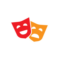 comedy mask icon design isolated on white background