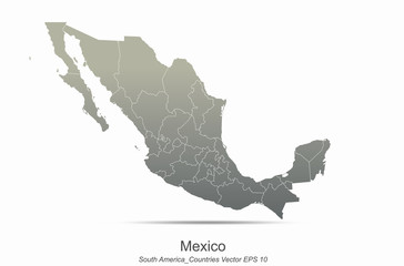 mexico map. south america map. south american countries map. latin america vector.