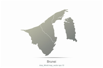 brunei map. asia countries map. map of asian country.