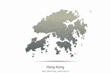 Obraz premium hong kong map. asia countries map. map of asian country.
