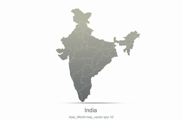 Fototapeta premium india map. asia countries map. map of asian country.