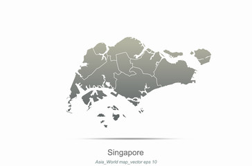 singapore map. asia countries map. map of asian country.