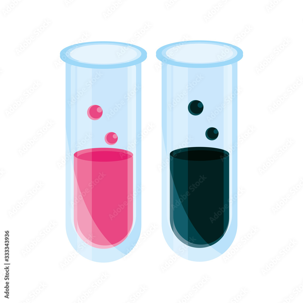 Poster chemistry test tubes laboratory supply study school education isolated icon