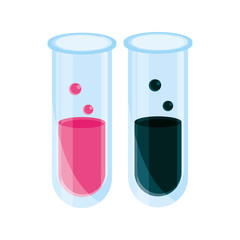 chemistry test tubes laboratory supply study school education isolated icon