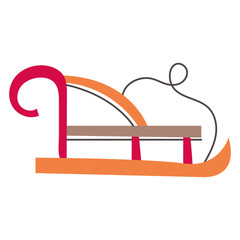 merry christmas sled carriage icon