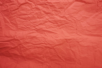 Red crumpled paper empty background