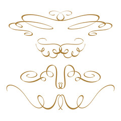 Vector calligraphy flourish elements set on a white background