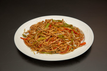 pasta with meat from chinese cuisine