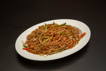 pasta with meat from chinese cuisine