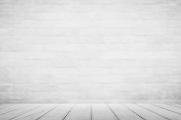 empty room with wooden floor and old gray wall