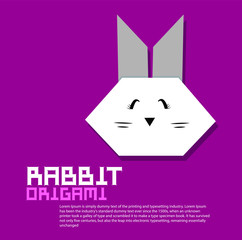 Cute animal in origami style vector illustration. simple shape drawing for greeting card or decoration poster. 