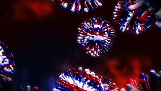 Coronavirus pandemic in The Netherlands with 2019 ncov cell lockdown. Dutch outbreak of sickness and covid19 death - 3d animation