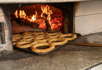 Fresh Turkish bagel stock photo