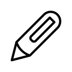 Pen icon vector , business template logo design emblem isolated illustration , outline solid background white