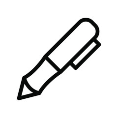 Pen icon vector , business template logo design emblem isolated illustration , outline solid background white