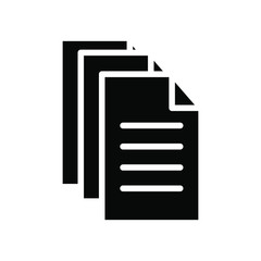 Paper icon vector , document tamplate logo design emblem isolated illustration , outline solid background white