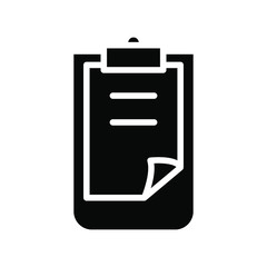 Clipboard icon vector template logo design emblem isolated illustration, document business outline solid background white