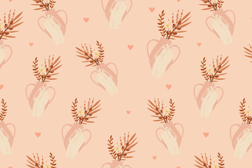 Summer background in flat cute style. Trendy seamless pattern.