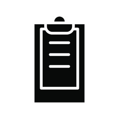 Clipboard icon vector template logo design emblem isolated illustration, document business outline solid background white