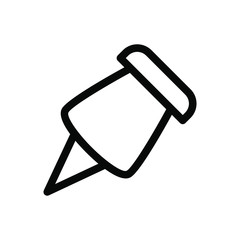 Pin paper icon vector , template logo design emblem isolated illustration , outline solid background white 