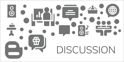Modern Simple Set of discussion Vector filled Icons