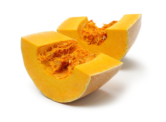 fresh butternut pumpkin on white background