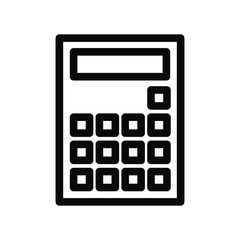 calculator icon , business study design template logo emblem isolated illustration , outline solid background white