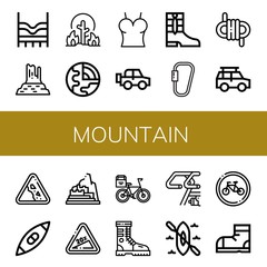mountain simple icons set