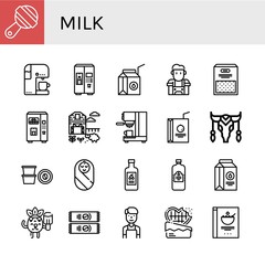 Set of milk icons