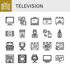 Set of television icons