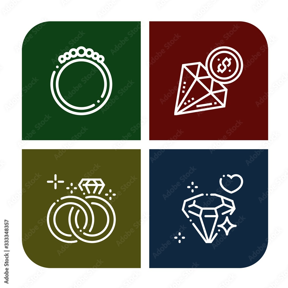 Sticker jewel simple icons set