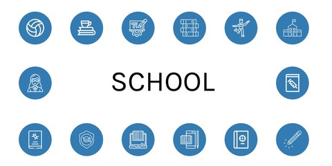 school simple icons set