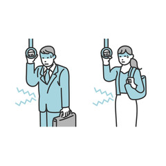 通勤中腹痛に苦しむビジネスパーソン