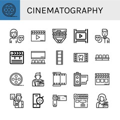 cinematography simple icons set