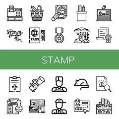 Set of stamp icons