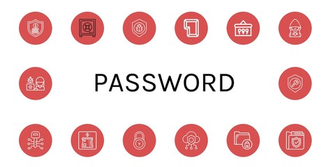 Set of password icons