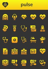 Modern Simple Set of pulse Vector filled Icons
