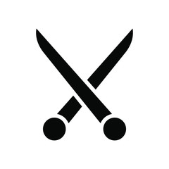 Scissors icon vector , template logo design emblem isolated illustration, outline solid background white