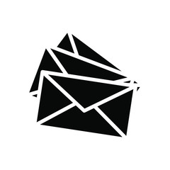 Envelope mail icon , inbox reading text message , template logo design vector illustration , isolate outline solid background white