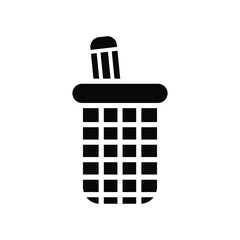 Pencil stand icon , vector logo template business emblem isolated illustration, outline solid background white