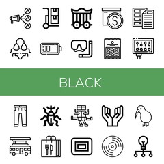 Set of black icons