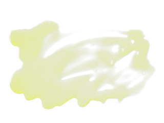 Water on white background. Spilled water puddle isolated on white background. Texture of spilled water.