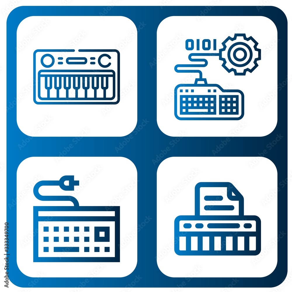 Fototapete set of typescript icons