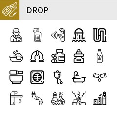 drop simple icons set