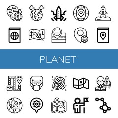 Set of planet icons