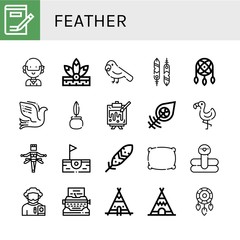Fototapeta premium feather icon set