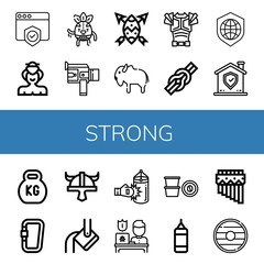 strong simple icons set