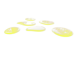 Water on white background. Spilled water puddle isolated on white background. Texture of spilled water.