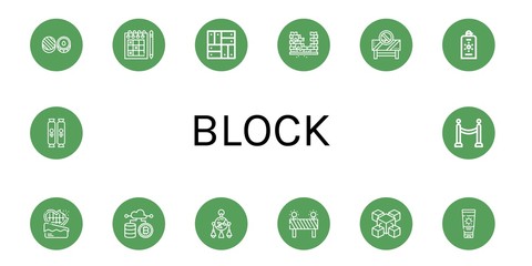 block simple icons set